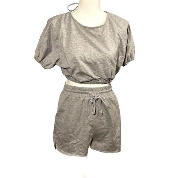 HYFVE Heather Gray 2 PC Short Set Small - Picture 1 of 2